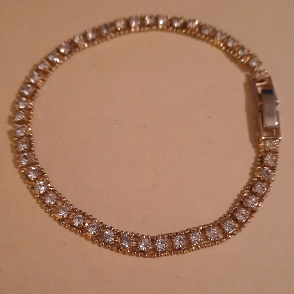 Vintage cz Gold Plated tennis bracelet Dainty Feminine